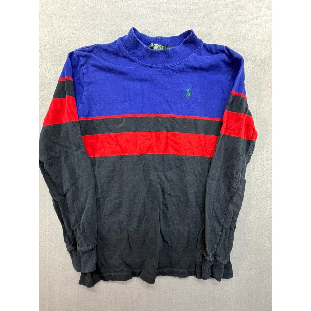 Vintage Polo by Ralph Lauren Made in USA Women Pullover Turtleneck Medium Stripe